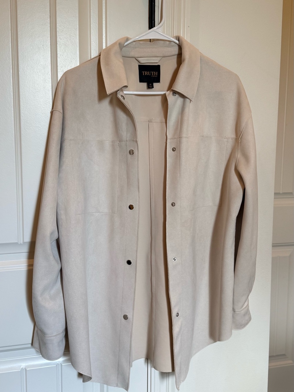 TRUTH by Republic Light Beige Suede Shirt Jacket